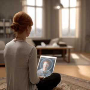 An AI assisting a psychologist with a diagnosis of a client.